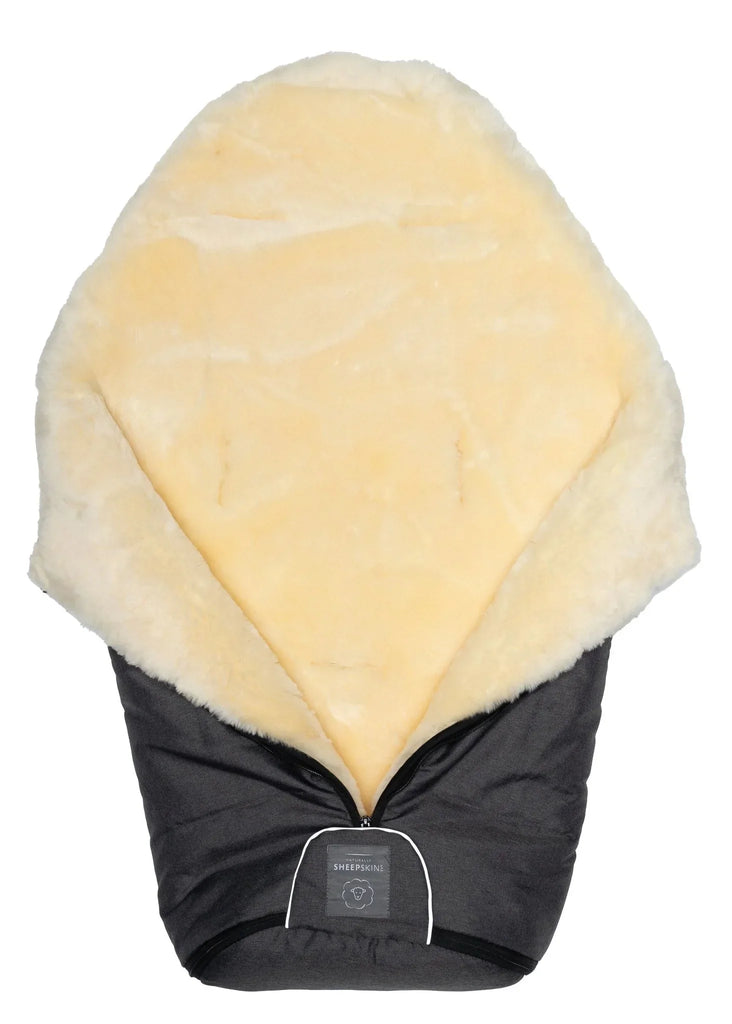 Sheepskin Pram Liner Sheepskin Stroller Footmuff - Charcoal The Little Baby Brand The Little Baby Brand