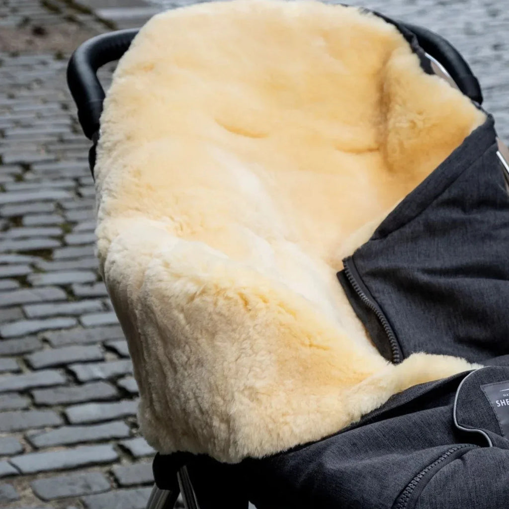 Sheepskin Pram Liner Sheepskin Stroller Footmuff - Charcoal The Little Baby Brand The Little Baby Brand