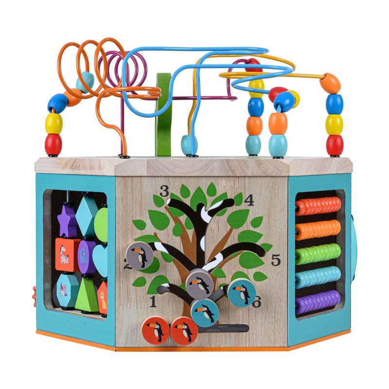 Baby activity toy 7-in-1 Large Childrens Wooden Activity Cube Teamson Kids The Little Baby Brand