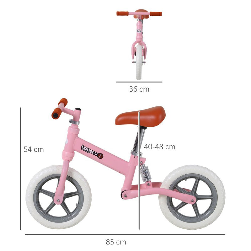 Balance Bikes Pink Kids Metal Balance Bike with Adjustable Seat Avasam The Little Baby Brand
