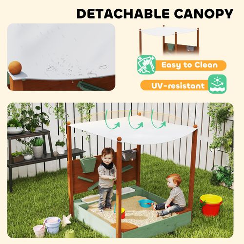 Outdoor Wooden Sandpit with Canopy & Toy Storage for Creative Play AIYAPLAY The Little Baby Brand