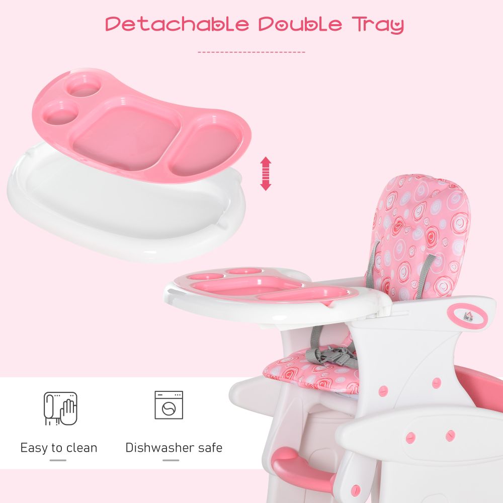 Baby Feeding 3-in-1 Convertible Baby High Chair - pink Unbranded The Little Baby Brand