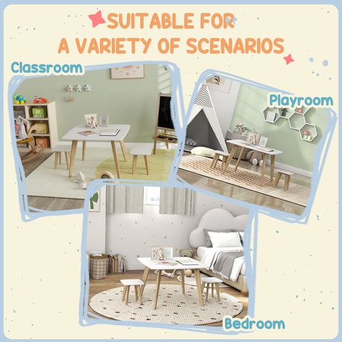AIYAPLAY 3 Pieces Kids Table and Chair Set for Playroom, Bedroom AIYAPLAY The Little Baby Brand