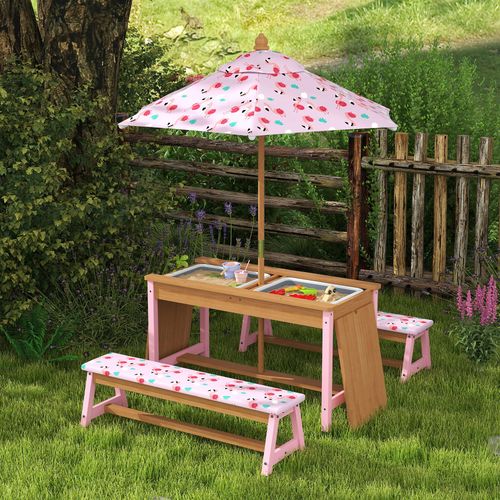 AIYAPLAY Kids Picnic Table, Wooden Children Garden Table and Bench Set, Pink AIYAPLAY The Little Baby Brand