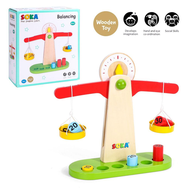 Wooden Toys Wooden Scales Balancing Toy SOKA Play Imagine Learn The Little Baby Brand