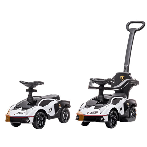 Lamborghini 2 in 1 Baby Ride on Push Car Toddler Push Along Car, White HOMCOM The Little Baby Brand