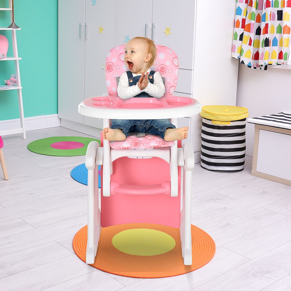 Baby Feeding 3-in-1 Convertible Baby High Chair - pink Unbranded The Little Baby Brand