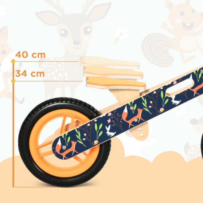 Balance Bikes Fox Kids Wooden Balance Bike with Adjustable Seat Avasam The Little Baby Brand