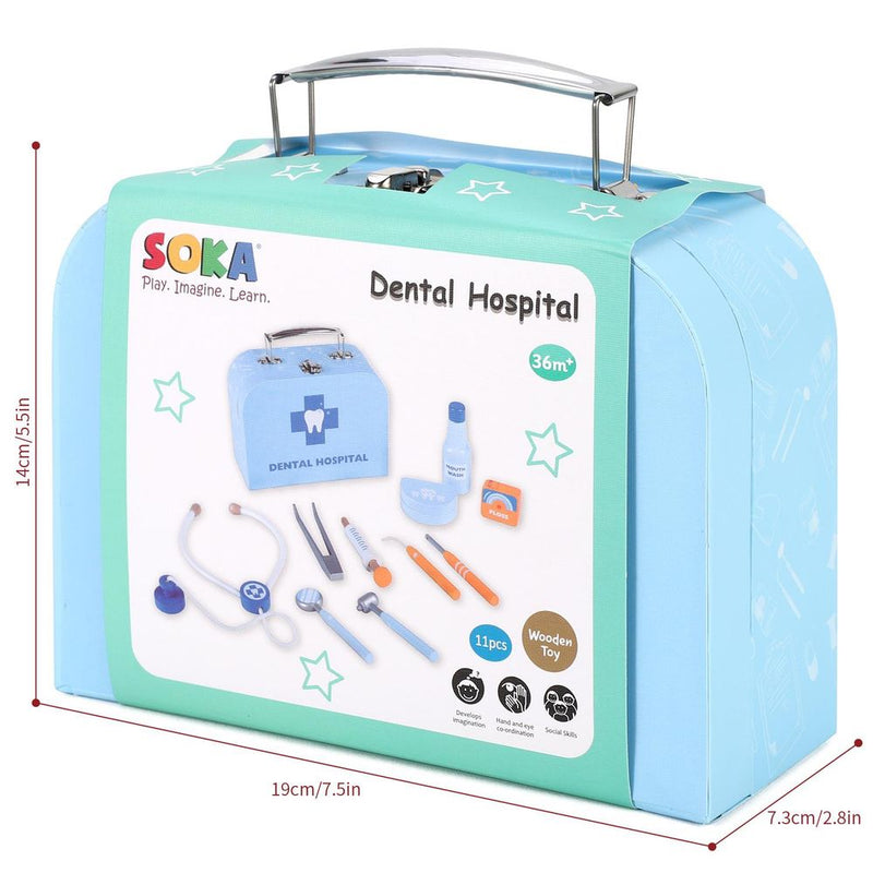 Wooden Toys Wooden Dental Hospital Pretend Play Kit SOKA Play Imagine Learn The Little Baby Brand