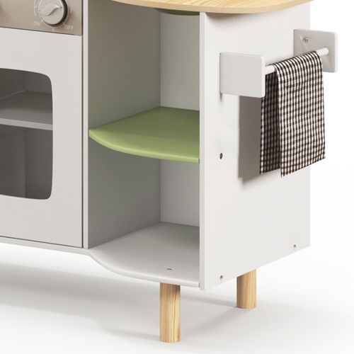 AIYAPLAY Toy Kitchen Playset with Phone, Ice Maker, Stove, Sink - White AIYAPLAY The Little Baby Brand