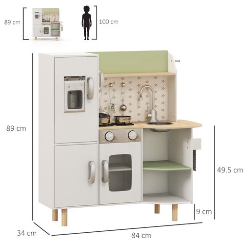 AIYAPLAY Toy Kitchen Playset with Phone, Ice Maker, Stove, Sink - White AIYAPLAY The Little Baby Brand