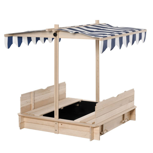 Covered Childrens Sandpit Children's Square Wooden Sandpit With Canopy Outsunny The Little Baby Brand