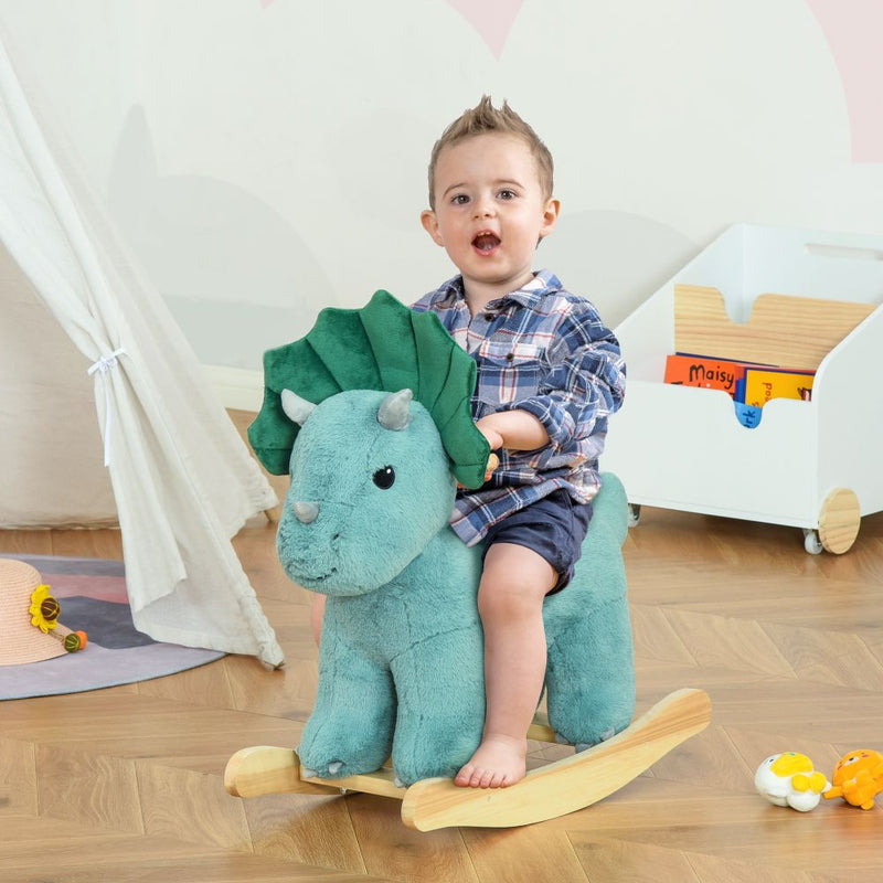 rocking horse Kids Ride-On Rocking Triceratops Toy HOMCOM The Little Baby Brand