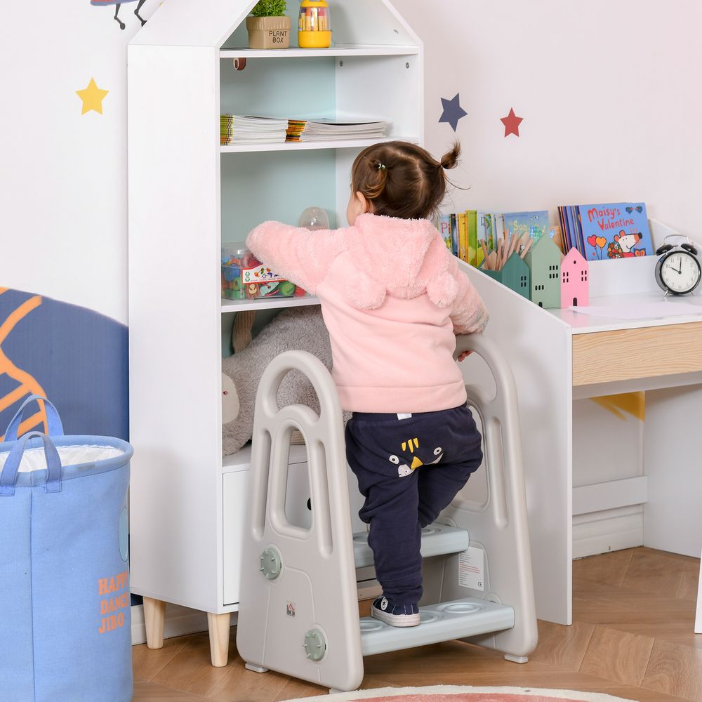 Two-Step Stool for Kids Toddlers with Handle for Toilet Potty Training HOMCOM Unbranded The Little Baby Brand