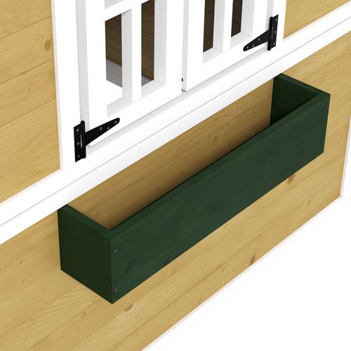 Outsunny Wooden Playhouse with Doors, Wooden, Plant Pots for Kids - Beige Outsunny The Little Baby Brand