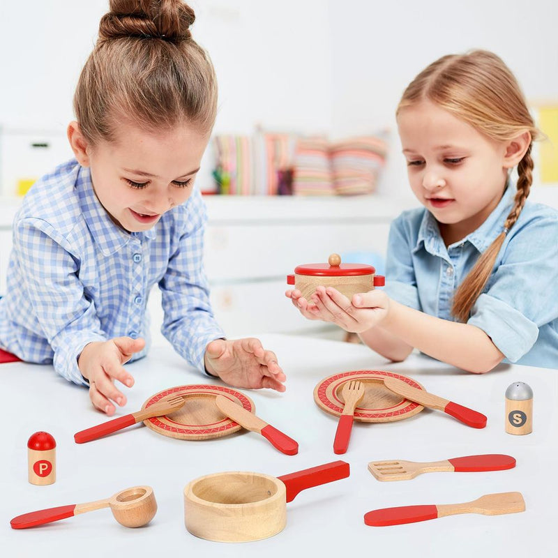 Toy Cookware Wooden Toy Kitchen Cooking Set SOKA Play Imagine Learn The Little Baby Brand
