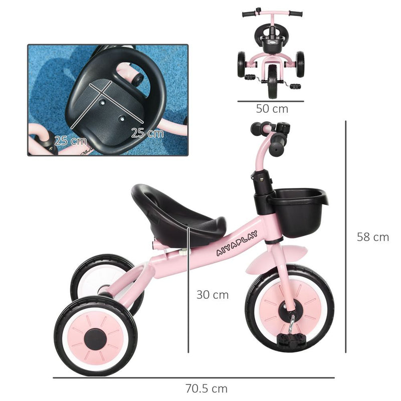 Toddler Tricycle Kids Tricycle with Adjustable Seat - Pink AIYAPLAY The Little Baby Brand