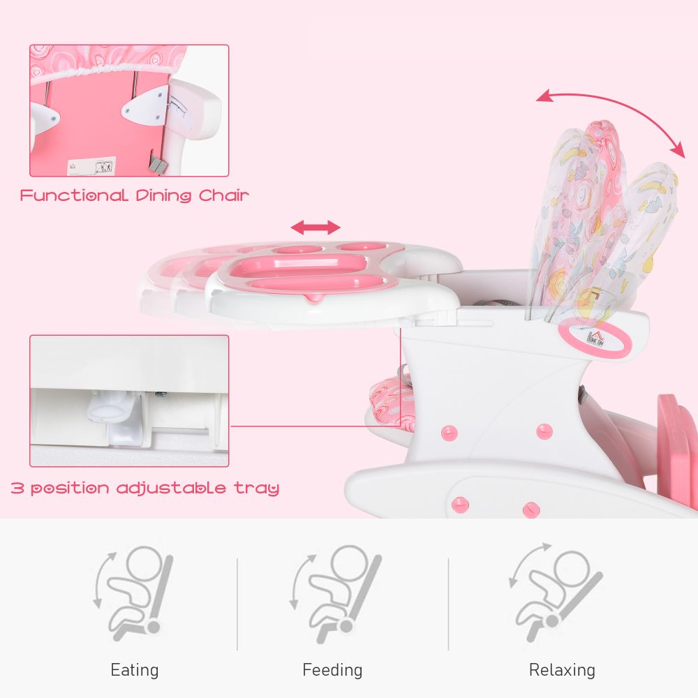 Baby Feeding 3-in-1 Convertible Baby High Chair - pink Unbranded The Little Baby Brand