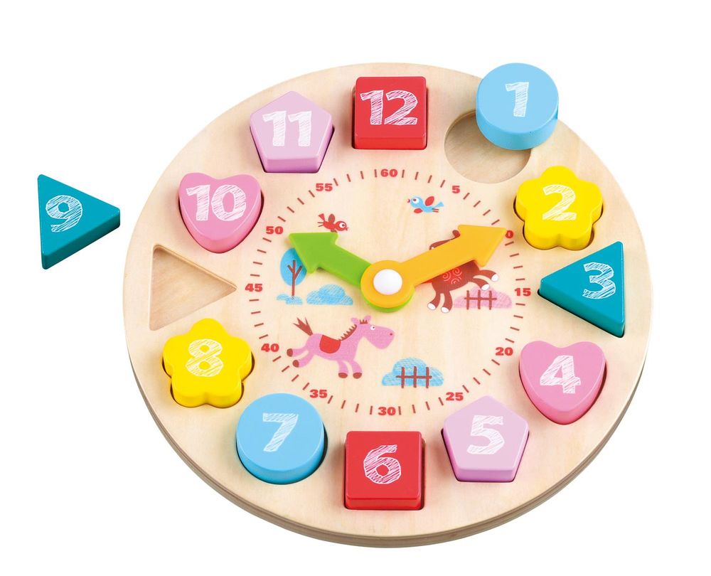 Toy Clocks Wooden Learning Clock Lelin The Little Baby Brand