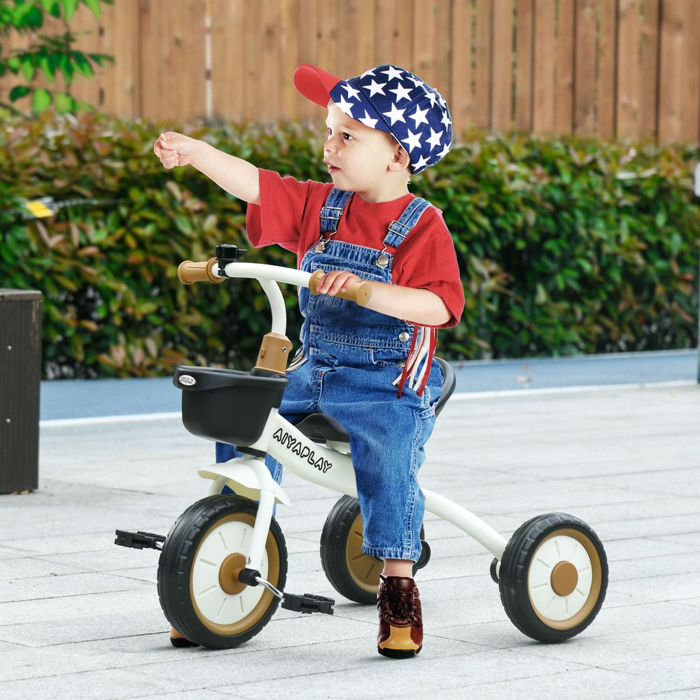 Kids Tricycle with Adjustable Seat White
