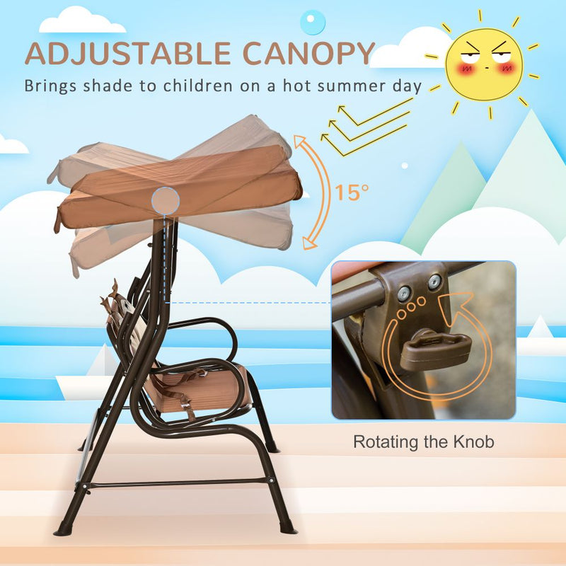 Childrens Swing Seat Two-Seat Childrens Monkey Swing Seat with Canopy Outsunny, Avasam The Little Baby Brand