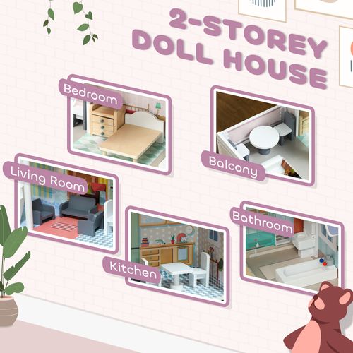 AIYAPLAY Dolls House with 13 Pieces Furniture & Accessories AIYAPLAY The Little Baby Brand