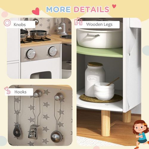 AIYAPLAY Toy Kitchen Playset with Phone, Ice Maker, Stove, Sink - White AIYAPLAY The Little Baby Brand