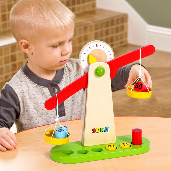 Wooden Toys Wooden Scales Balancing Toy SOKA Play Imagine Learn The Little Baby Brand