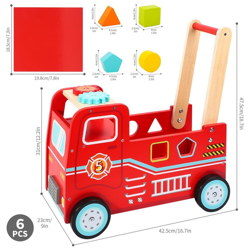 Wooden Toys Wooden Fire Engine Rider and Push Along Toy SOKA Play Imagine Learn The Little Baby Brand