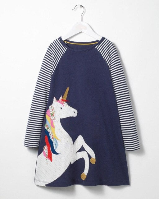 Girls Clothing Unicorn Long-Sleeved Girl's Dresses eprolo The Little Baby Brand