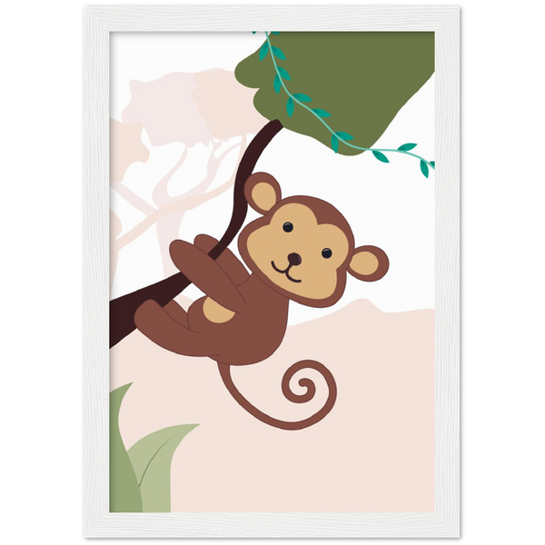 Monkey Wooden Framed Wall Art