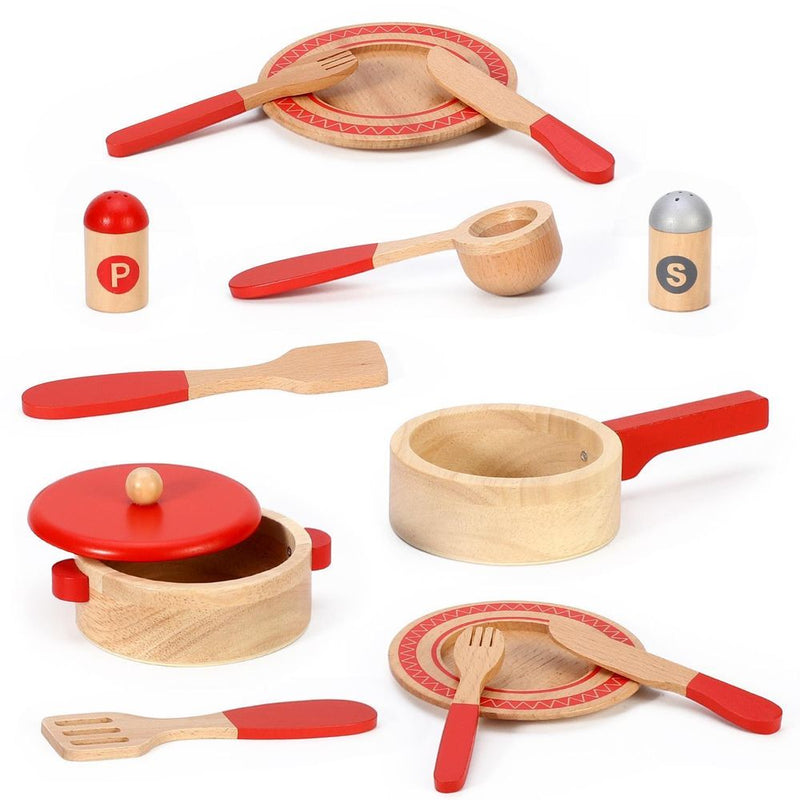 Toy Cookware Wooden Toy Kitchen Cooking Set SOKA Play Imagine Learn The Little Baby Brand