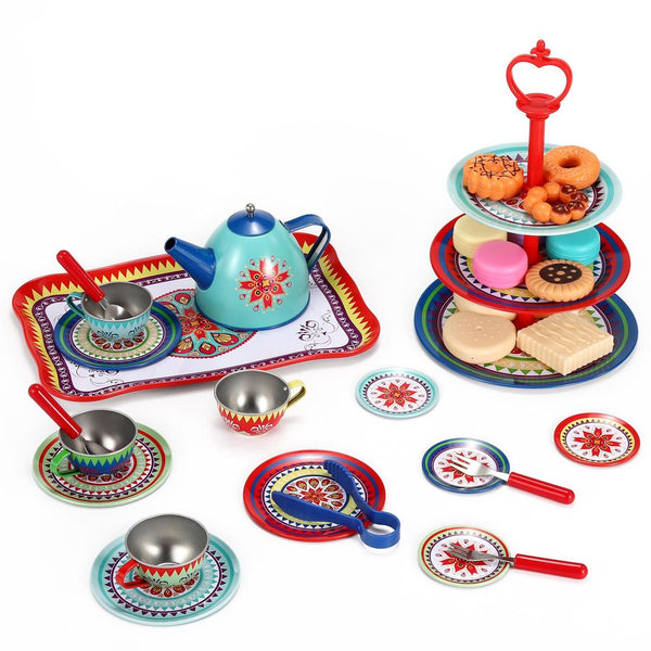 Toy Playsets Vintage Design Metal Toy Afternoon Tea Set SOKA Play Imagine Learn The Little Baby Brand