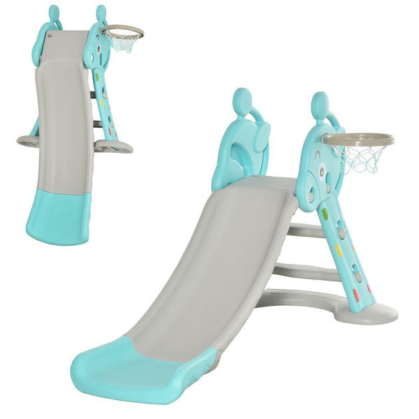 2 in 1 Kids Slide with Basketball Hoop 18 months -4 Years Old Deer Blue Unbranded The Little Baby Brand