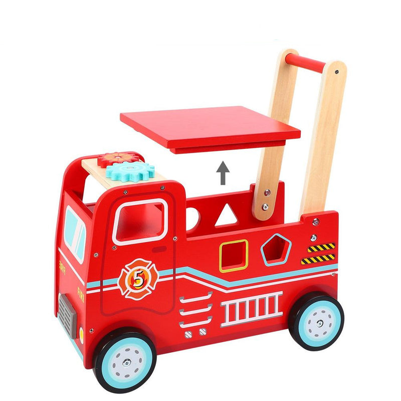 Wooden Toys Wooden Fire Engine Rider and Push Along Toy SOKA Play Imagine Learn The Little Baby Brand