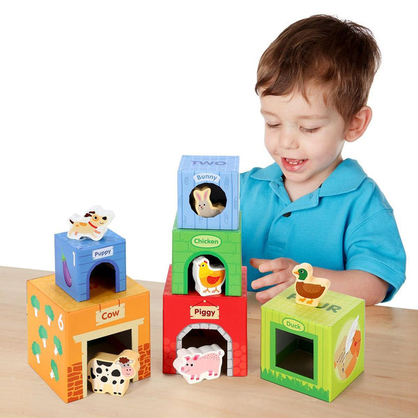  12-Piece Farm Stacking Cube Toy SOKA Play Imagine Learn The Little Baby Brand