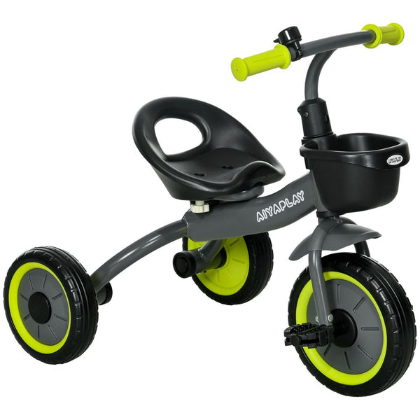 AIYAPLAY Trike with Adjustable Seat Basket Kids Tricycle for 2-5 Years Old Black HOMCOM The Little Baby Brand