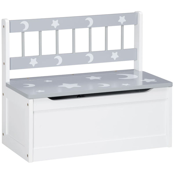  Grey Star Two-In-One Wooden Toy Storage Bench Unbranded The Little Baby Brand