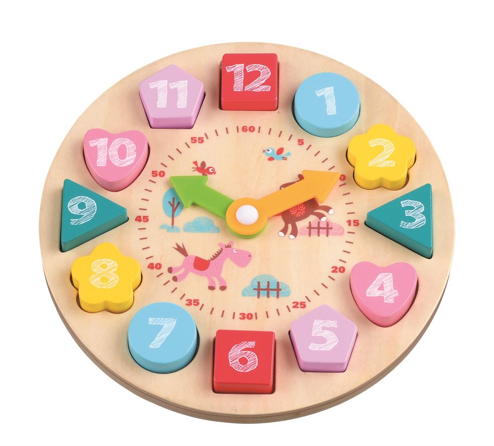 Toy Clocks Wooden Learning Clock Lelin The Little Baby Brand