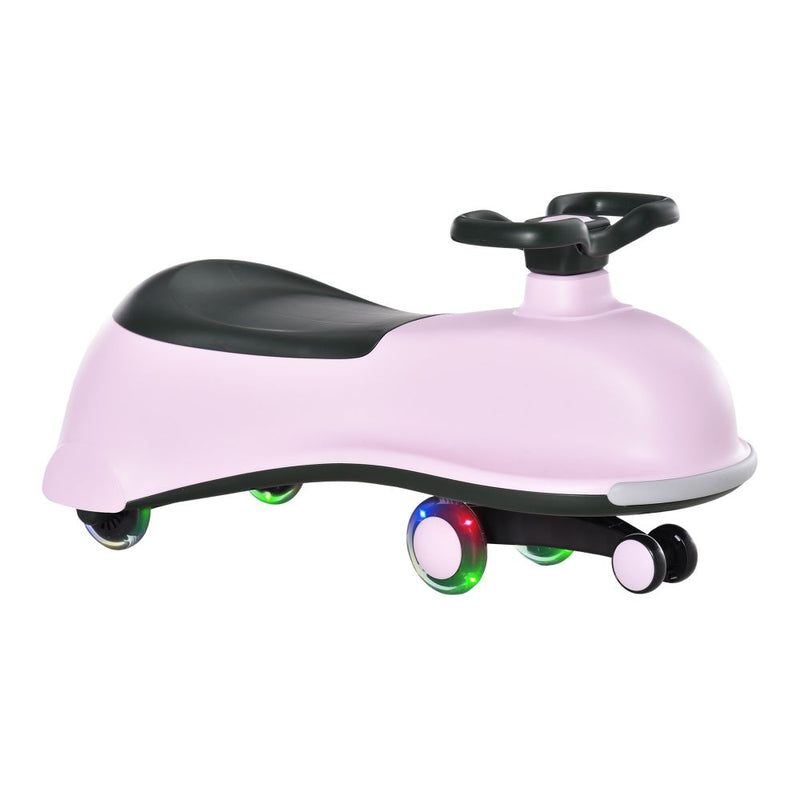 Toddler Ride on Ride on Wiggle Car With LED Flashing Wheels HOMCOM The Little Baby Brand