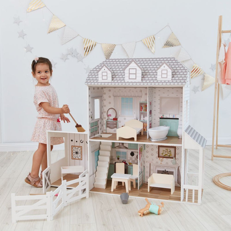  Wooden Doll Farmhouse and Stable Playset Olivia's Little World The Little Baby Brand